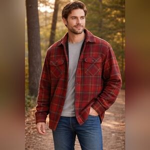 Mountain and Isles Plaid Fleece Lined Flannel Shirt Jacket XL